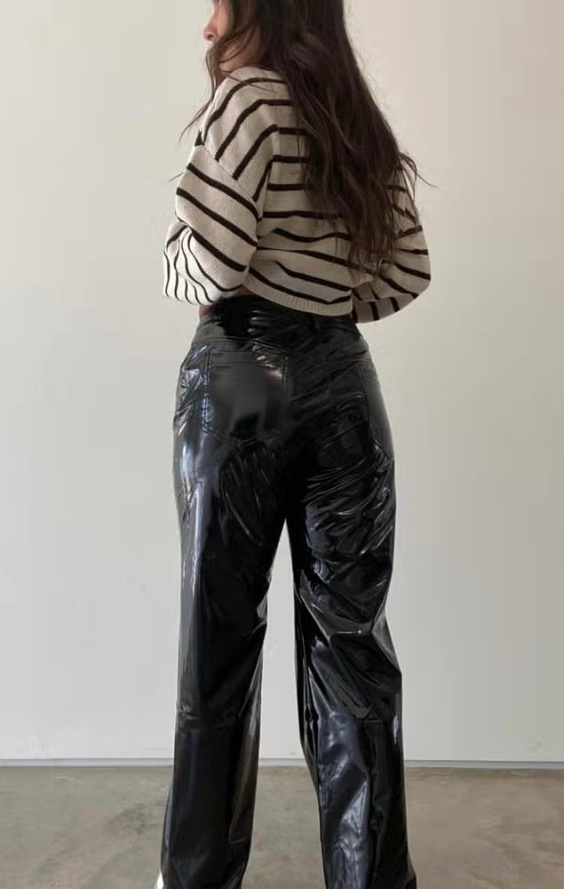
            
                Load image into Gallery viewer, city lights vegan leather pants
            
        