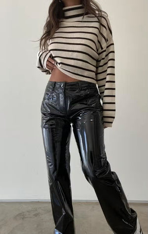 
            
                Load image into Gallery viewer, city lights vegan leather pants
            
        